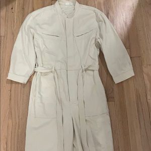 Gap cream utility jumpsuit with belt